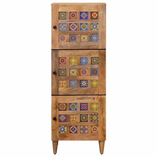  Magasfiú tárolóval Természetes 40 x 33 x 110 cm Tömör Mangófát