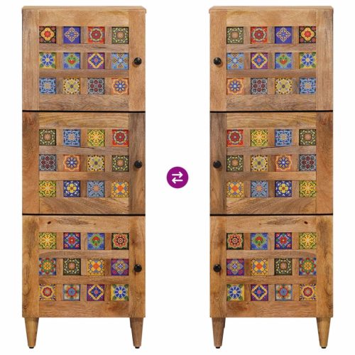  Magasfiú tárolóval Természetes 40 x 33 x 110 cm Tömör Mangófát