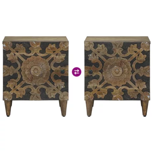  Éjjeliszekrény Barna 40 x 33,5 x 46 cm Tömör Mangófát