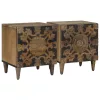  Éjjeliszekrény 2 pcs Barna 40 x 33,5 x 46 cm Tömör Mangófát