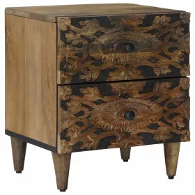    Éjjeliszekrény fiókkal Barna 40 x 33,5 x 46 cm Tömör Mangófát