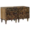  Éjjeliszekrény 2 pcs Barna 40 x 33,5 x 46 cm Tömör Mangófát