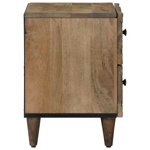  Éjjeliszekrény 2 pcs Barna 40 x 33,5 x 46 cm Tömör Mangófát