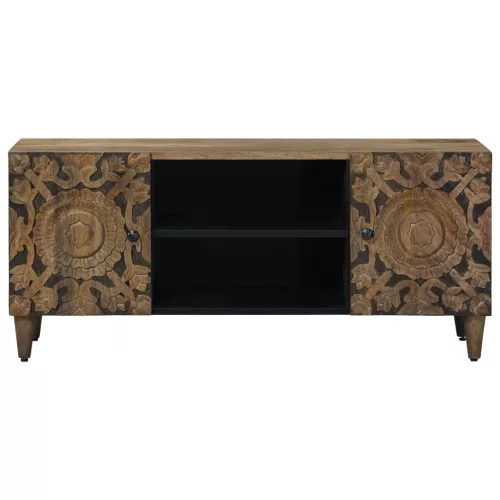  TV szekrény tárolóval Barna 105 x 33,5 x 46 cm Tömör Mangófát