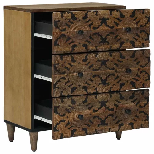  Tároló Szekrény Barna 60 x 33,5 x 75 cm Tömör Mangófát