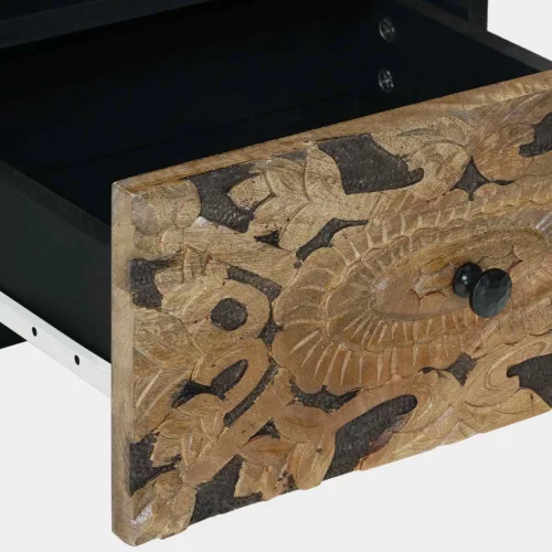  Ágytároló szekrény fiókkal Barna 40 x 33 x 46 cm Tömör Mangófát