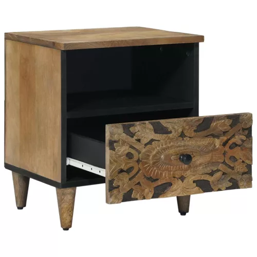  Ágytároló szekrény 2 pcs Barna 40 x 33 x 46 cm Tömör Mangófát