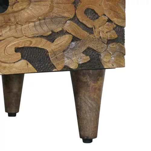  Ágytároló szekrény 2 pcs Barna 40 x 33 x 46 cm Tömör Mangófát