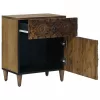 Ágytároló szekrény fiókkal Barna 50 x 33 x 60 cm Tömör Mangófát