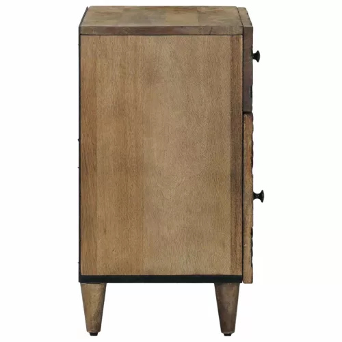  Ágytároló szekrény fiókkal Barna 50 x 33 x 60 cm Tömör Mangófát