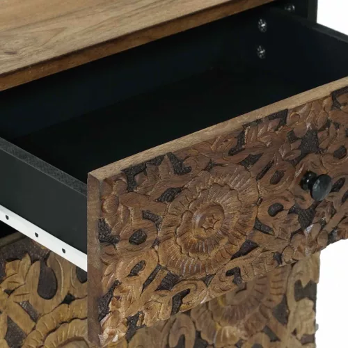  Ágytároló szekrény fiókkal Barna 50 x 33 x 60 cm Tömör Mangófát