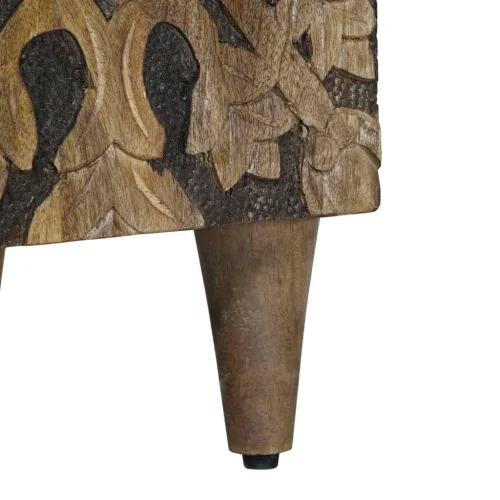  Ágytároló szekrény fiókkal Barna 50 x 33 x 60 cm Tömör Mangófát