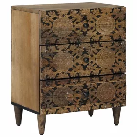    Ágytároló szekrény fiókkal Barna 50 x 33 x 60 cm Tömör Mangófát