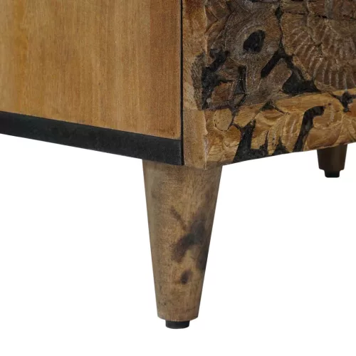  Ágytároló szekrény fiókkal Barna 50 x 33 x 60 cm Tömör Mangófát