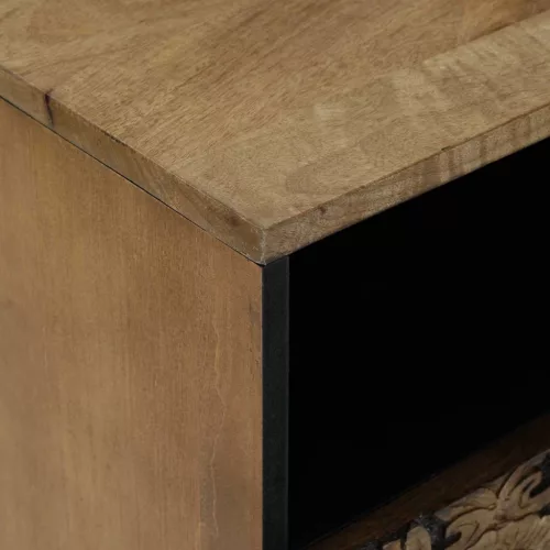  Ágytároló szekrény fiókkal Barna 50 x 33 x 60 cm Tömör Mangófát