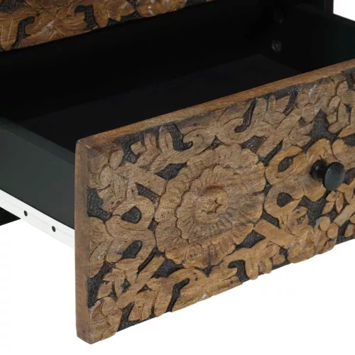  Ágytároló szekrény fiókkal Barna 50 x 33 x 60 cm Tömör Mangófát