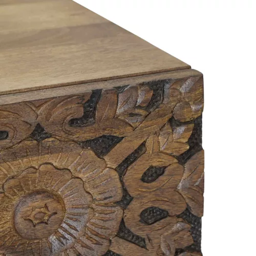  Ágytároló szekrény fiókkal Barna 50 x 33 x 60 cm Tömör Mangófát