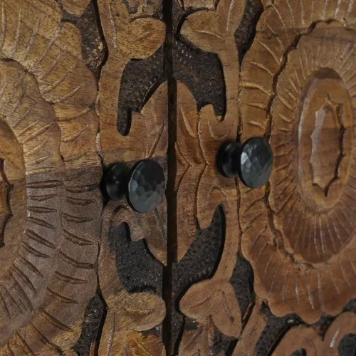  Ágytároló szekrény fiókkal Barna 50 x 33 x 60 cm Tömör Mangófát