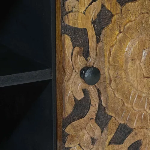  TV szekrény polcokkal Barna 80 x 31,5 x 46 cm Tömör Mangófát