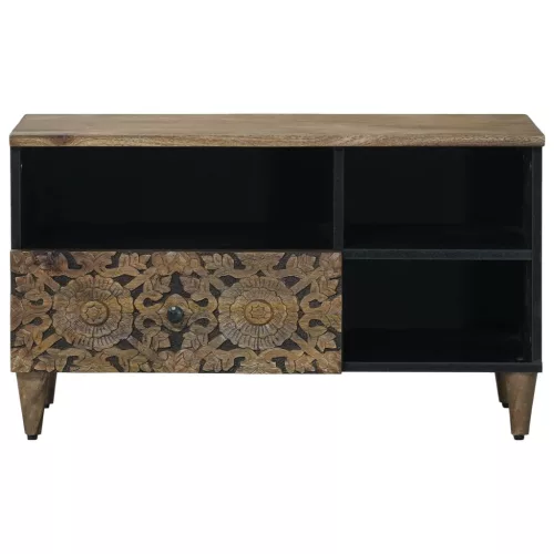  TV szekrény fiókkal Barna 80 x 33,5 x 46 cm Tömör Mangófát