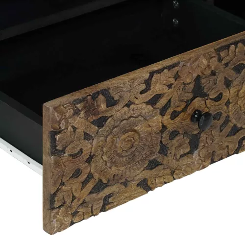  TV szekrény fiókkal Barna 80 x 33,5 x 46 cm Tömör Mangófát