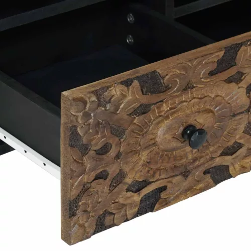  TV szekrény fiókkal Barna 100 x 33,5 x 46 cm Tömör Mangófát