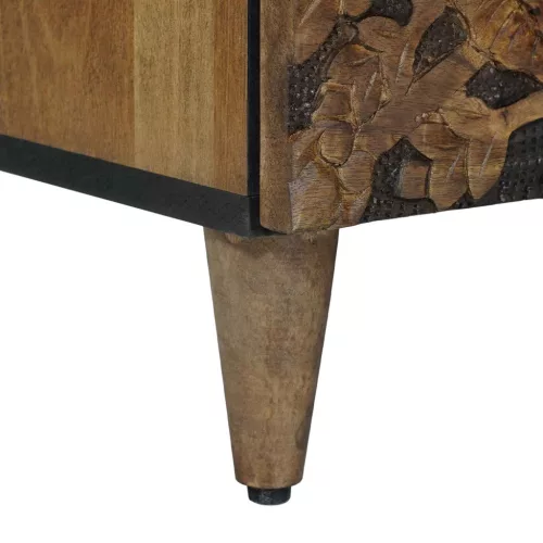  TV szekrény fiókkal Barna 100 x 33,5 x 46 cm Tömör Mangófát