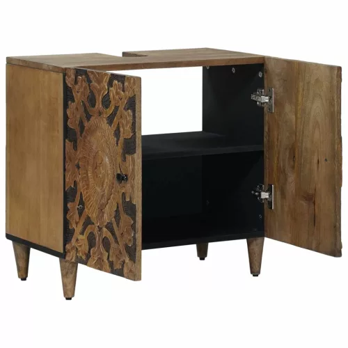  Fürdőszobai mosdószekrény Barna 62 x 33 x 58 cm Tömör Mangófát