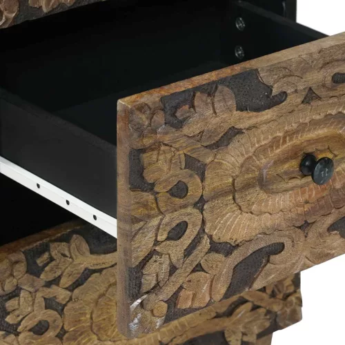  Széf fiókkal tárolóval Barna 40 x 33,5 x 75 cm Tömör Mangófát