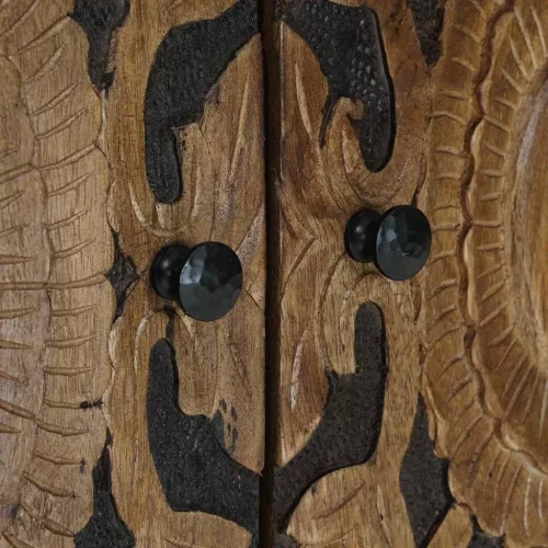  Széf tárolóval ajtóval Barna 60 x 33,5 x 75 cm Tömör Mangófát