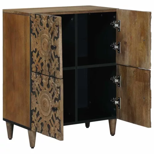  Széf tárolóval ajtóval Barna 60 x 33,5 x 75 cm Tömör Mangófát