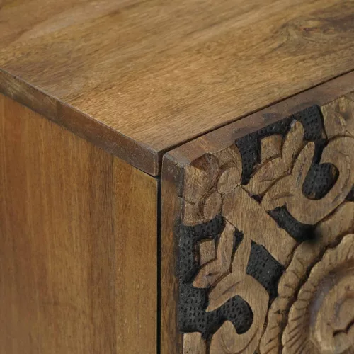  Széf tárolóval ajtóval Barna 60 x 33,5 x 75 cm Tömör Mangófát