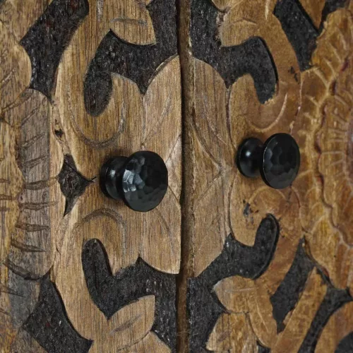  Széf tárolóval ajtóval Barna 60 x 33,5 x 75 cm Tömör Mangófát