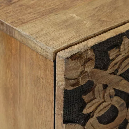  Széf tárolóval ajtóval Barna 80 x 33,5 x 75 cm Tömör Mangófát