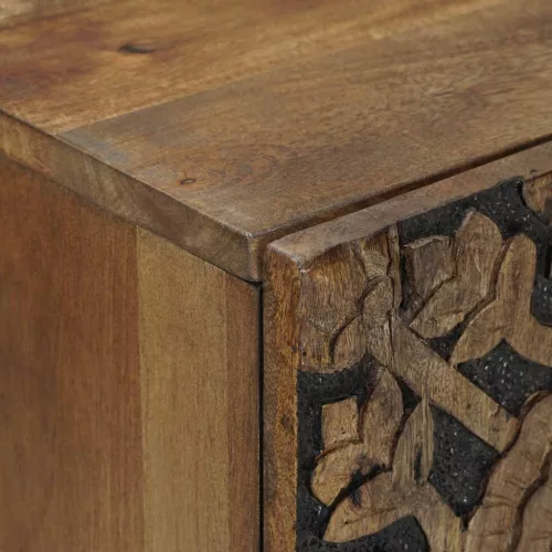  Széf polcokkal tárolóval Barna 90 x 33,5 x 75 cm Tömör Mangófát