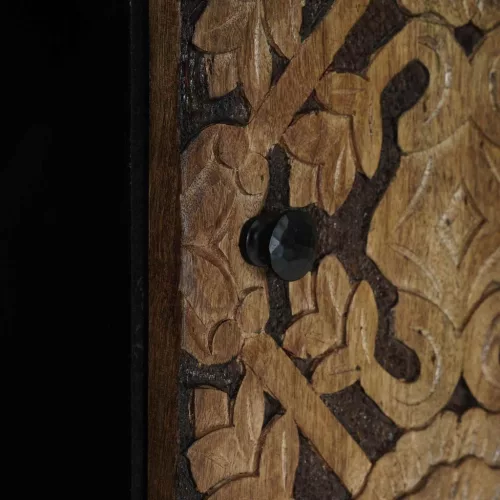  Széf polcokkal tárolóval Barna 90 x 33,5 x 75 cm Tömör Mangófát