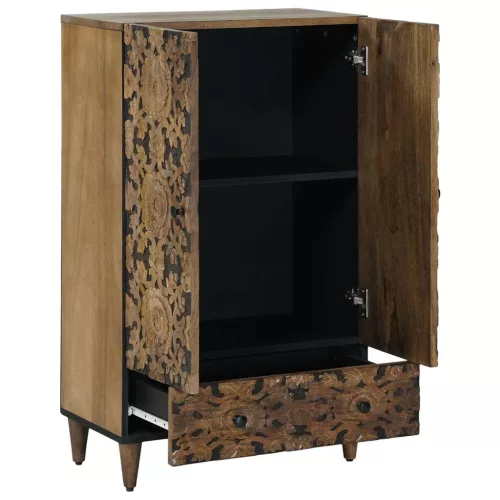  Magas Tálca fiókkal Barna 60 x 33,5 x 100 cm Tömör Mangófát