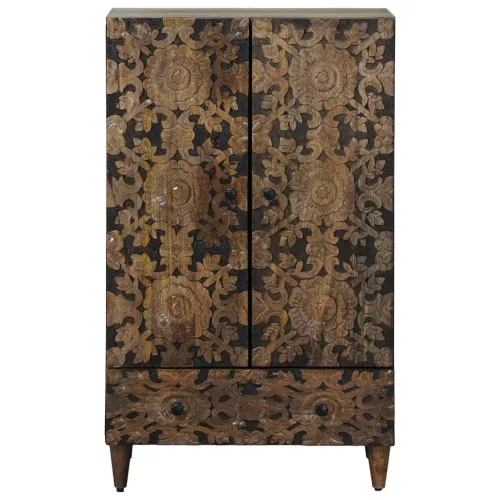  Magas Tálca fiókkal Barna 60 x 33,5 x 100 cm Tömör Mangófát