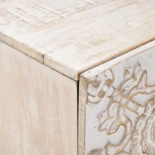  Éjjeliszekrény 2 pcs Fehér 40 x 33,5 x 46 cm Tömör Mangófát