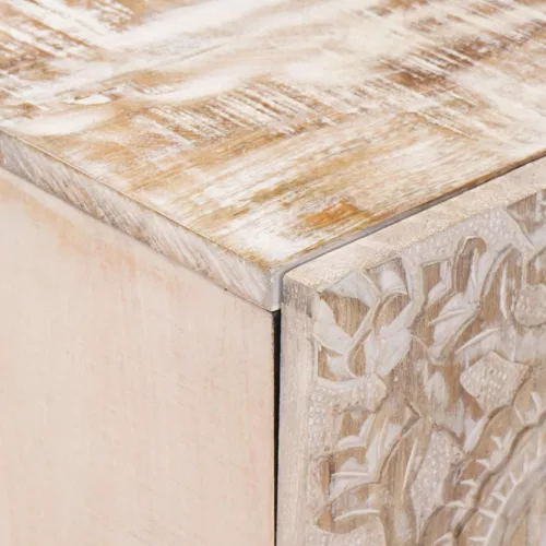  TV szekrény tárolóval Fehér 105 x 33,5 x 46 cm Tömör Mangófát