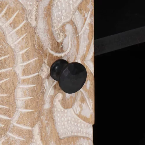  TV szekrény tárolóval Fehér 105 x 33,5 x 46 cm Tömör Mangófát