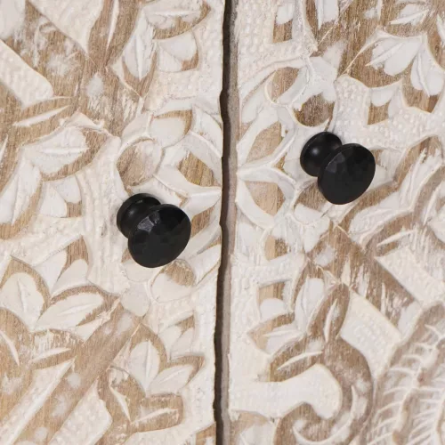  Tároló Szekrény Fehér 60 x 33,5 x 75 cm Tömör Mangófát