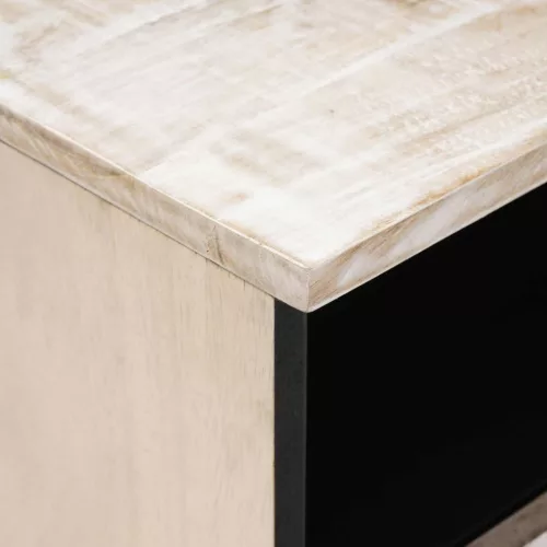  Ágytároló szekrény 2 pcs Fehér 40 x 33 x 46 cm Tömör Mangófát