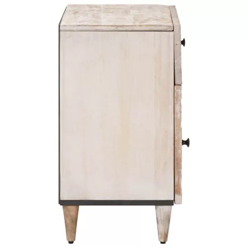  Ágytároló szekrény fiókkal Fehér 50 x 33 x 60 cm Tömör Mangófát