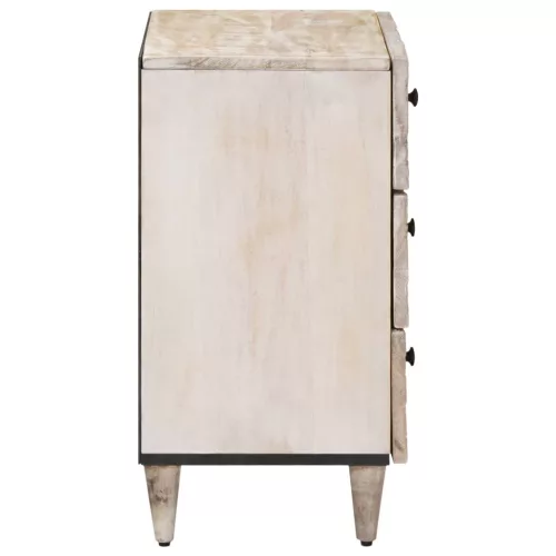  Ágytároló szekrény fiókkal Fehér 50 x 33 x 60 cm Tömör Mangófát