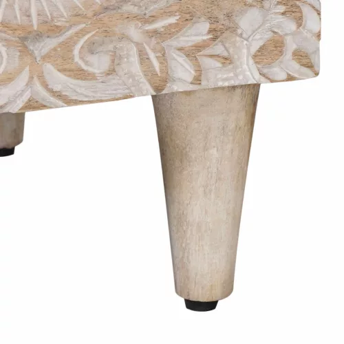  Ágytároló szekrény fiókkal Fehér 50 x 33 x 60 cm Tömör Mangófát