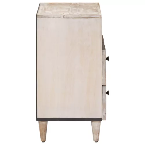  Ágytároló szekrény fiókkal Fehér 50 x 33 x 60 cm Tömör Mangófát