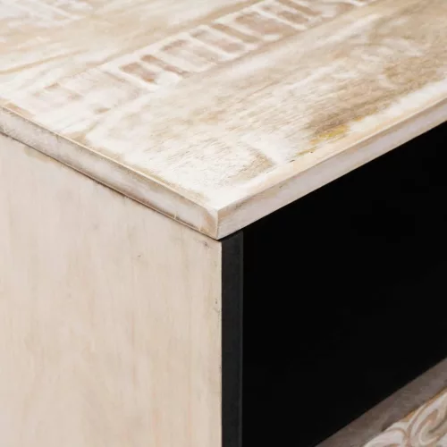  Ágytároló szekrény fiókkal Fehér 50 x 33 x 60 cm Tömör Mangófát