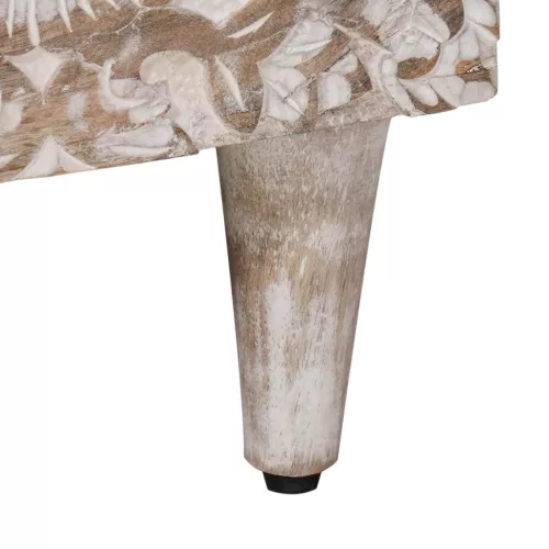  Ágytároló szekrény fiókkal Fehér 50 x 33 x 60 cm Tömör Mangófát