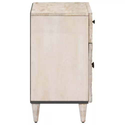  Ágytároló szekrény fiókkal Fehér 50 x 33 x 60 cm Tömör Mangófát